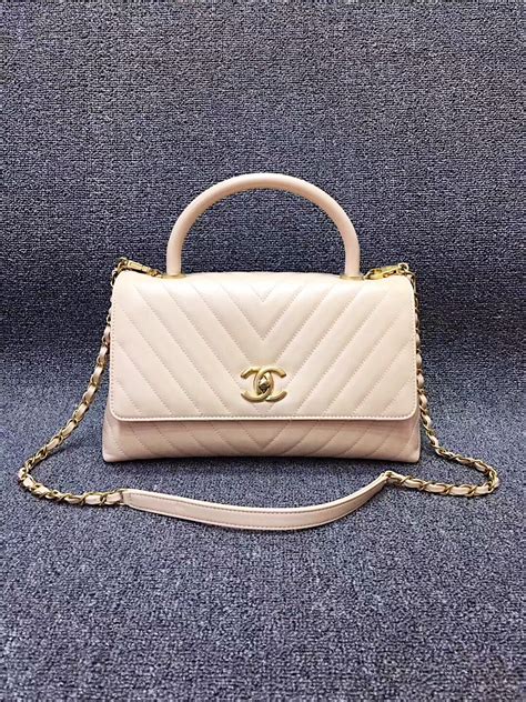 The Chanel Coco Handle bag in Chevron Quilting 